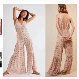NWT "XL" Free People Yesenia Crochet Lace Jumpsuit